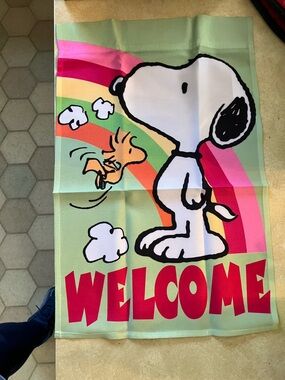 Peanuts SNOOPY WELCOME Garden Flag 12” x 18”  #40247 outdoor Decor No Pole